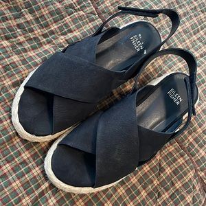 Eileen Fisher black wedge sandals